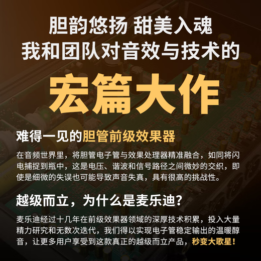 麦乐迪DSP9900胆管电子管前级效果器专业k歌音响话筒防啸叫抑制音频处理器卡拉ok混响人声 DSP9900旗舰版效果器