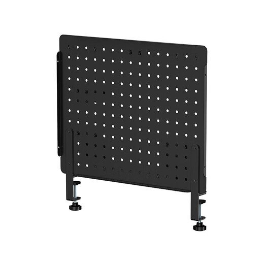 山业 洞洞板置物架 手柄架 耳机支架 配件收纳架 办公桌面屏风隔断架 钢制 夹桌式免打孔 黑色