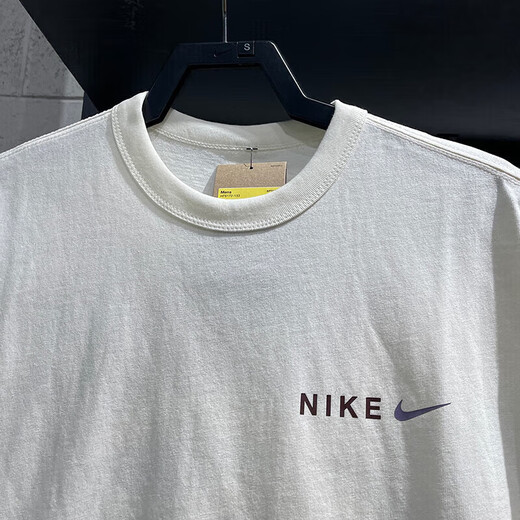 耐克（NIKE）短袖T恤男士夏季新款运动服针织透气圆领上衣HF6172-053 HF6172-133米白纯棉 S
