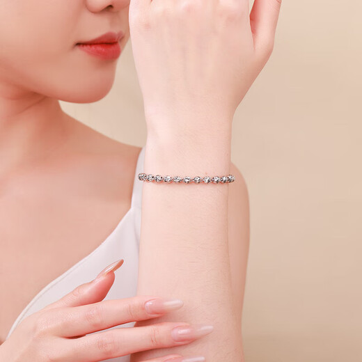 China Gold (CHINA GOLD) platinum PT950 fashionable light bead bracelet multi-faceted platinum bracelet as a birthday gift for your girlfriend Platinum Brilliant Galaxy Bracelet weighs about 8.2g