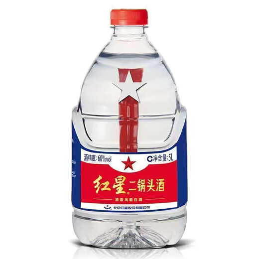 Red Star Erguotou Red Star Erguotou 52%/60% 5L large-capacity barreled white wine bubble wine fragrance style about 10Jin Jin equals 0.5kg Liquor 60% 5000mL 1 barrel *