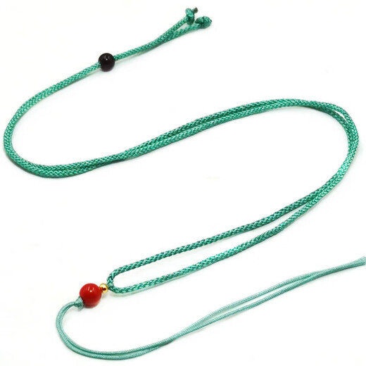 Thin rope pendant lanyard jade rope hand-woven jade necklace rope hanging neck pendant rope adjustable jewelry lanyard silver gray + top beads