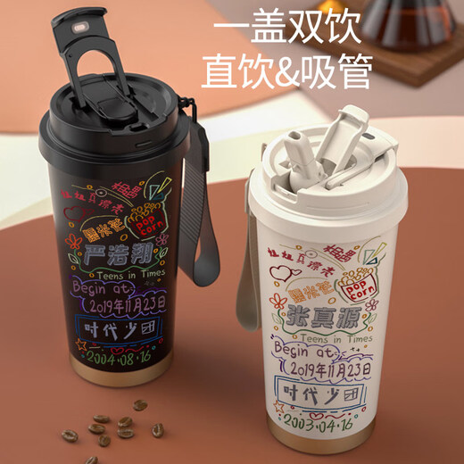 承琉时代少年团316保温杯咖啡水杯宋亚轩马嘉祺丁程鑫杯子周边tnt学生 ZZ9274马-红色316不锈钢530ml