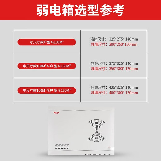 Delixi Electric Delixi weak current box home concealed renovation large weak current module box empty multimedia hub information box metal panel new large size 400*300*120