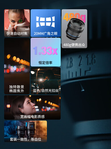 SIRUI S35 autofocus zoom lens 20mm T1.8 1.33x L mount (blue brushed)