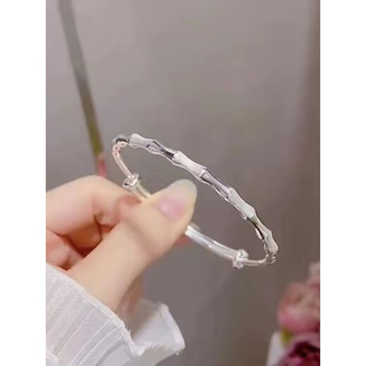 KZD2025 New 9999 Silver Bracelet Women's Sterling Silver Bracelet Bracelet Solid Solid Silver Girlfriend Sends Girlfriend Valentine's Day Gift Bamboo Frosted Push-Pull Silver Bracelet 25g Free Certificate