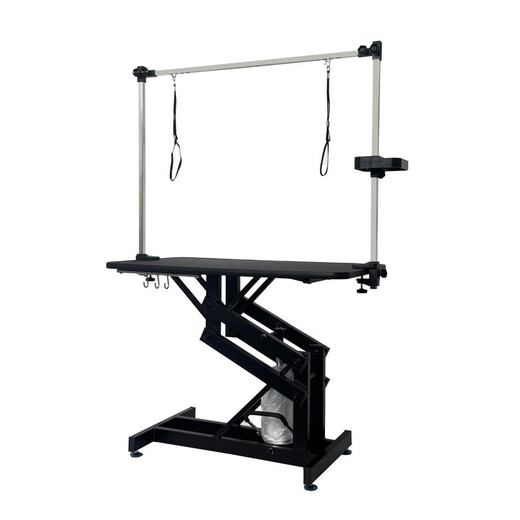BAOHE DC Hydraulic Lifting Pet Grooming Table Grooming Table Dog Style Trimming and Blowing Pet Shop Special High-end Large and Medium Size 107*61cm Hydraulic Rubber Edge Single Arm Black