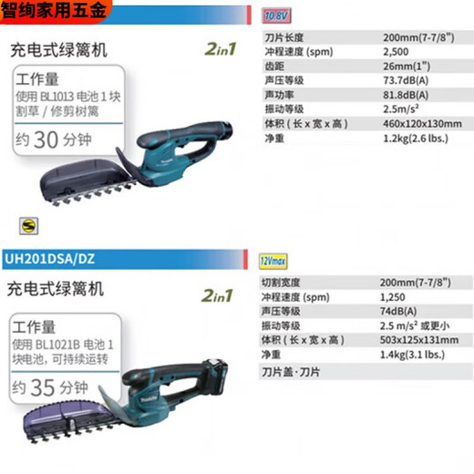 XMSJ充电式剪草机600修枝篱笆201剪电剪刀12200 UM60012V4.0一电一充
