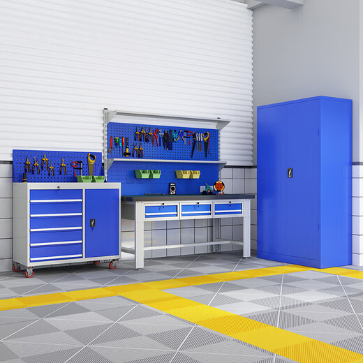 Yasenga tool cabinet workshop heavy-duty storage cabinet with hanging plate iron cabinet thickened factory storage cabinet solid color with a bucket of gray in the net height 1800*width 1000*depth 500