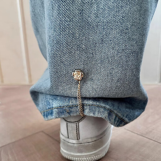 Shufen buttons, seam-free magnetic cufflinks, no damage to clothes, traceless chain, light luxury and high-end sense, corner buttons, trouser leg hem fixing buckles, Q0112 gold magnetic cufflinks (pair)