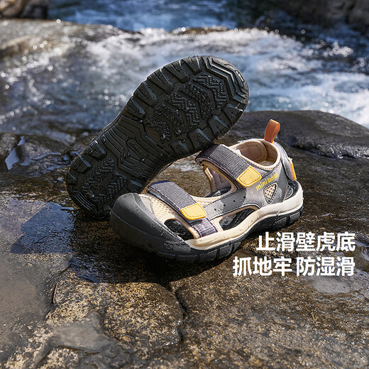 Mini Bala sports sandals for boys, soft, protective, anti-slip, anti-fall, breathable, summer 2025 new style, cigarette ash card 50501 29