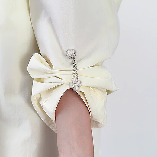 Women's 2026 New Magnetic Sewing-Free Hem Buttons Fashionable Versatile Cufflinks Anti-mopping Fixing Clip Q0122 Silver Magnetic Buttons (Pair)