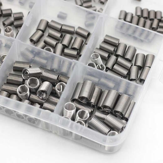 Kezitu 300pcs stainless steel wire screw sleeve boxed braces thread repair sleeve screw sleeve M3M4M5 thread protective sleeve M3-M5 stainless steel wire braces sheath box