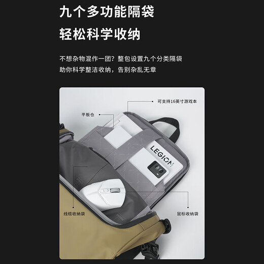 Lenovo Savior Multifunctional Backpack C4 3-second cache Expandable design Waterproof and anti-fouling Suitcase attachment Fashionable leisure travel bag Computer bag