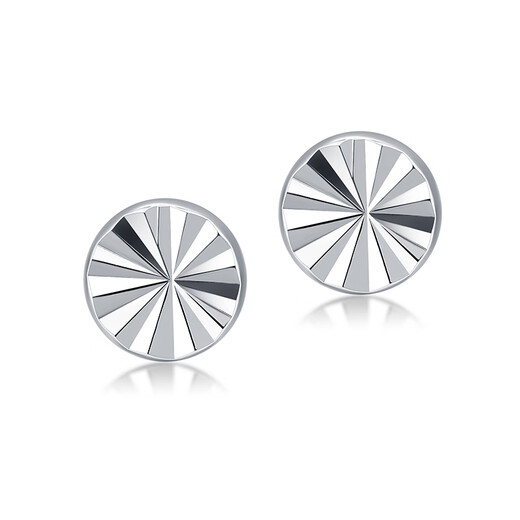 Jinzhizun PT950 platinum earrings, spot round women's versatile platinum earrings birthday gift price 1.53 grams