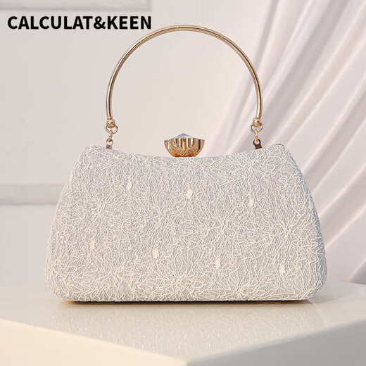 CALCULAT&KEEN new cheongsam bag wedding wedding bride red handbag happy mother wedding banquet handbag banquet dress clutch bag Chinese Valentine's Day gift bag champagne color