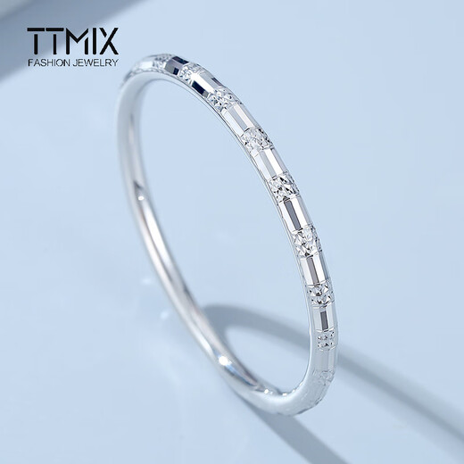 TTMIX round ladies platinum bracelet pt950 fashionable platinum round bracelet smooth spaced car flower bracelet 60mm weight 17.80g width 4.5mm