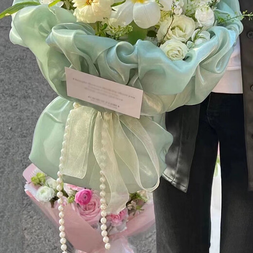 Dongzhitiandi wedding imitation pearl string bead chain diy wedding decoration diy bridal headdress hand bouquet jewelry accessories round beige 6mm 5 meters / bag