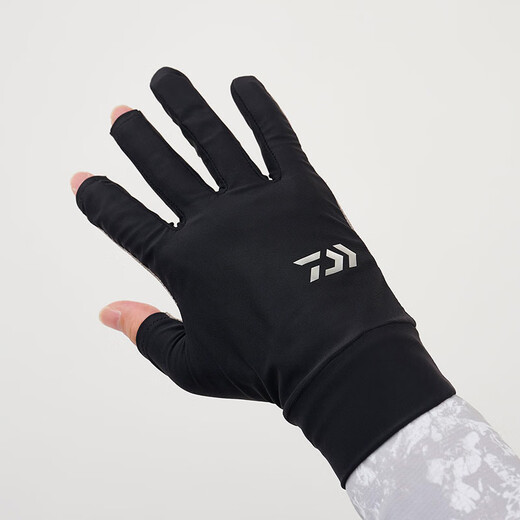 DAIWA 25 spring and summer DG-6725/6825 Fingerless cool fishing gloves quick-drying fingerless gloves DG-6725 3 fingers exposed black L