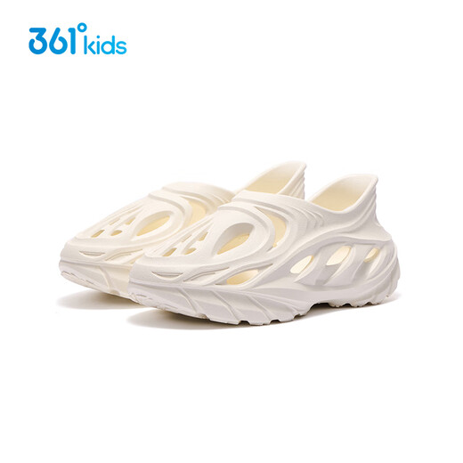 361 Children's Crocs 25 Summer Men's and Women's Breathable Soft Elastic Amphibious Beach Sandals White 36