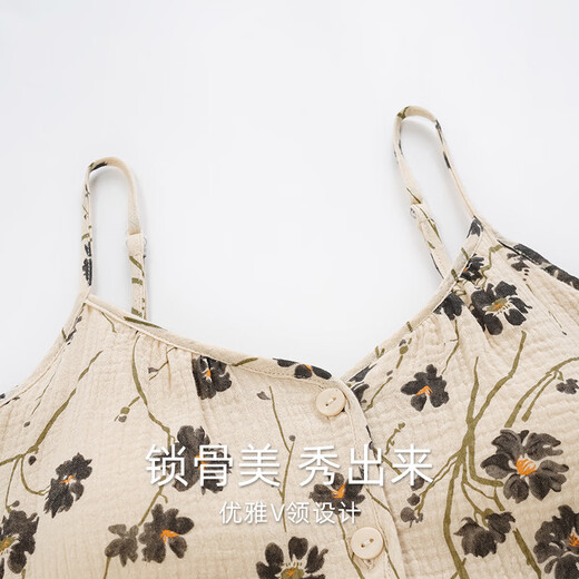 美筠学生吊带睡衣女2025年新款夏季吊带短裤固定胸垫纯棉女高中生 Q5012 M