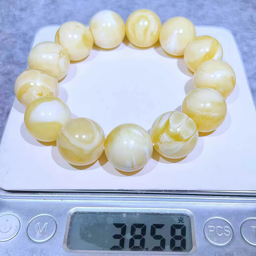 Authentic high-quality Russian beeswax bracelet 17mm porcelain white monster pattern white wax ball bracelet cultural toy jewelry