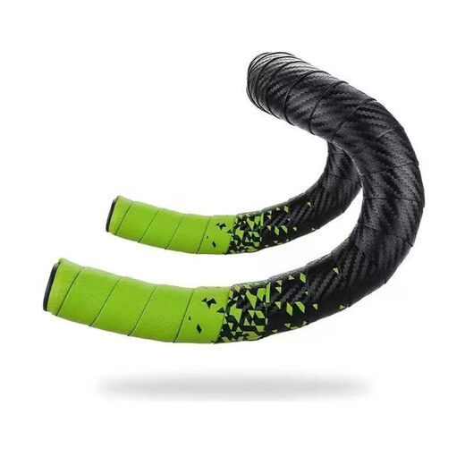 Raft core road rider glue bicycle gradient handlebar with shock-absorbing sweat-absorbent handle anti-slip dead fly bending handlebar strap carbon pattern white