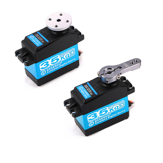 20kg metal high torque model aircraft car model robot high life digital steering gear 25kg30kg35kg60kg 25KG DS3225 basic model x 360 turning circle + metal steering wheel