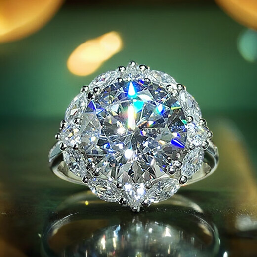 Fat Donglai's same style Henan diamond ring, the hometown of diamonds, Henan diamond Shangqiu diamond Henan man-made diamond super 11M main diamond ring 3 carats opening adjustable