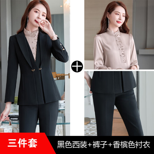 Purple charming high-end suit suit for women 2025 spring and autumn new style professional temperament formal goddess style suit fake two-piece jacket blue suit 3XL (recommended 130-140 Jin Jin equals 0.5 kg)