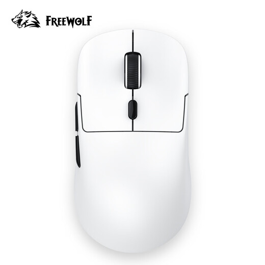Free Wolf A6 Gaming-Maus mit drei Modi, kabellos, kabelgebunden, Bluetooth, E-Sport, leicht, universeller USB-Desktop-Laptop, ergonomische Peripheriegeräte für Jungen und Mädchen, PAW3311, lange Akkulaufzeit, A6 Weiß, drei Modi/24000 DPI – 1K Rückgaberate