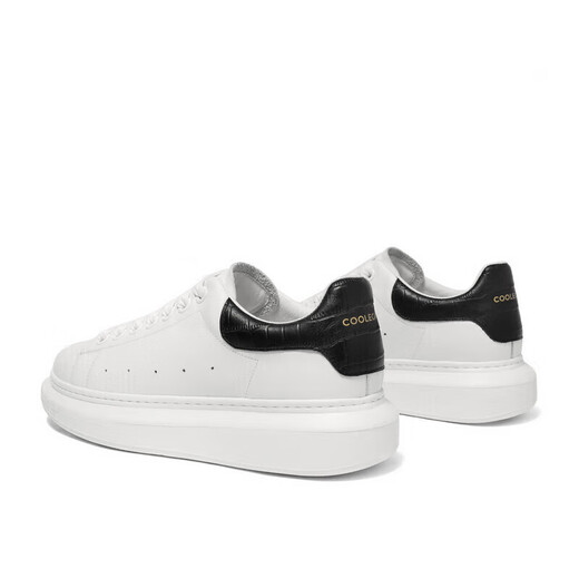 Belle Contrast Color White Shoes Men's Autumn Cowhide Comfortable Thick-soled Casual Sneakers A1160CM3 Black Tail 42