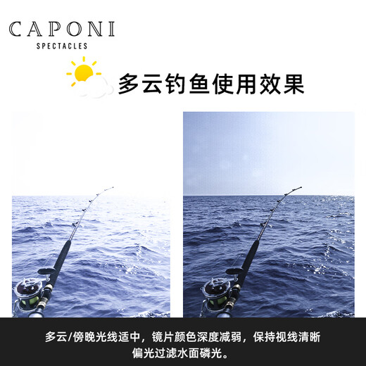 CAPONI fishing glasses special color-changing polarized sunglasses for men, day and night sunglasses, driving and driving to see drift and anti-glare