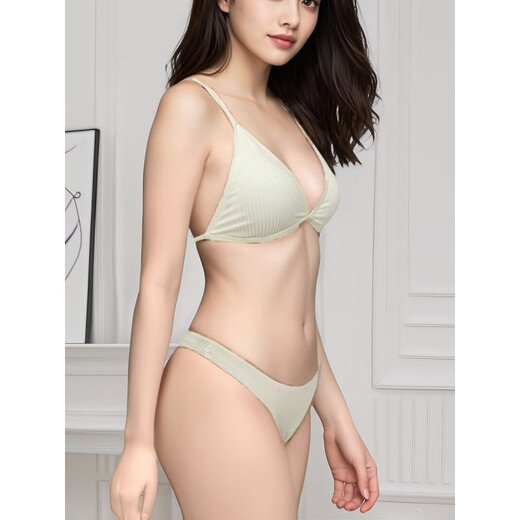 Chaosihui new style bikini swimsuit solid color sexy slimming hip split women's swimsuit beach swimming milky white one size fits all 90-110Jin Jin is equal to 0.5 kg can be worn