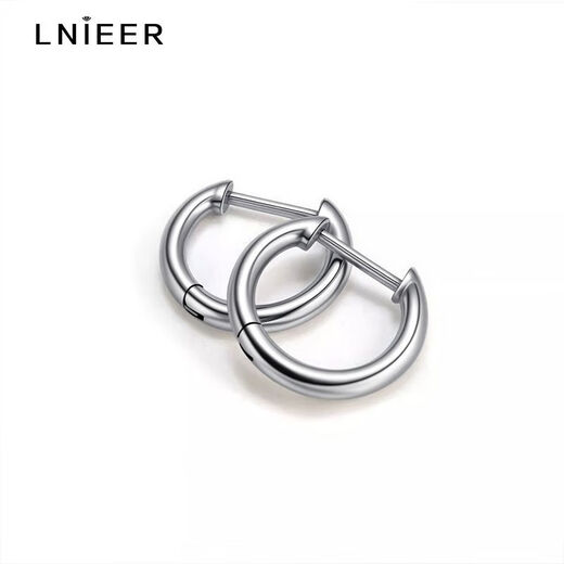 LnieerF136 titanium alloy earrings, female medical implant-grade D-type straight needle earrings, anti-allergenic earrings, single 8mm titanium alloy earrings
