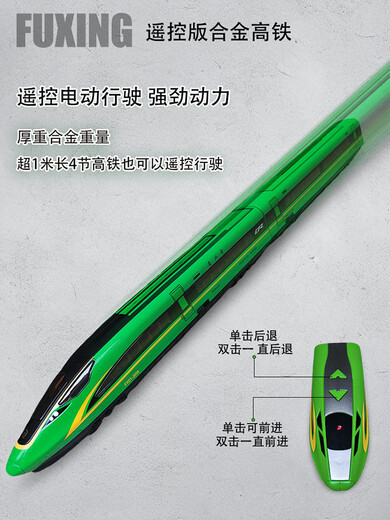 Remote control alloy high-speed rail Fuxing train model simulation Harmony children's train toy electric train boy alloy remote control 3 sections-white