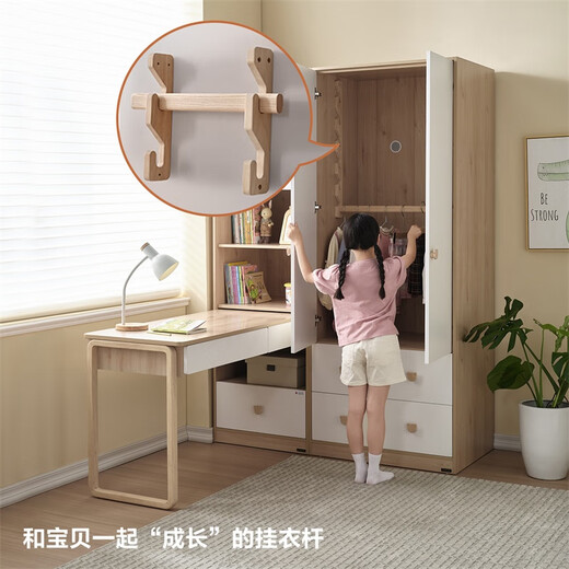Quanyou Home Boys and Girls Wardrobe Cabinets Small Apartment Bedroom Teenagers Clothes Cabinet Home Storage Cabinet Furniture