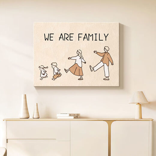 Weak current box decorative cover cream style family of three ultra-thin meter box painting distribution box box blocking switch panel hanging painting D type - two girls 50*40cm left push-pull (can cover 40 width and 30 height)