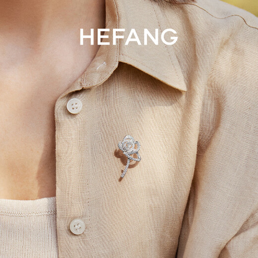 HEFANG He Fang jewelry elegant rose brooch simple brooch light luxury high-end birthday gift for girlfriend