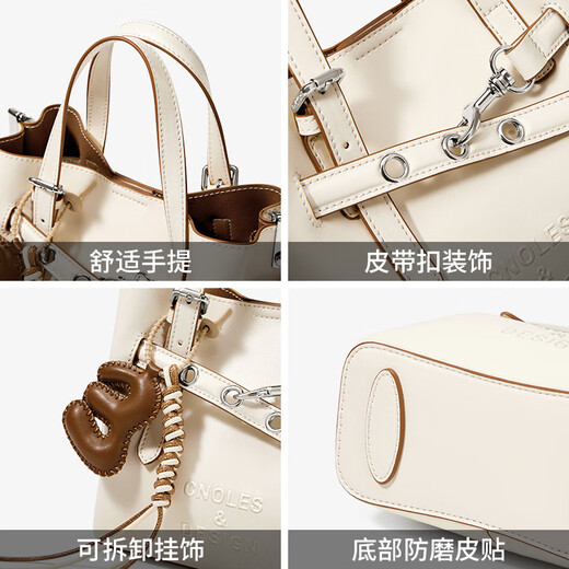 Cnoles Bags Women's 2025 Latest Commuting Crossbody Bucket Bag Shoulder Small Handbag White Girls Bag