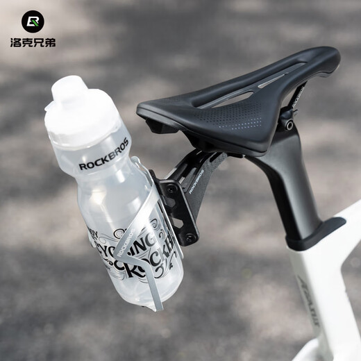 ROCKBROS water bottle cage triathlon rear seat cushion double water bottle cage adapter extension road mountain bike saddle bracket black