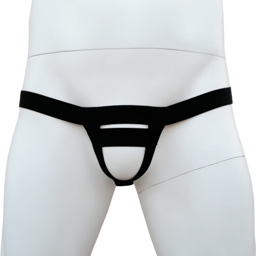 Men's lifting ring underwear, bullet separation, lifting ring, cremaster solid color, sexy low waist single thong, boys' sports, white M