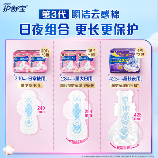Hushubao instant cleansing cotton sanitary napkin ultra-thin breathable day and night combination 84 pieces self-operated, better than the new national standard