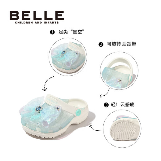 Belle children's shoes girls sandals 25 years new summer princess shoes children's hole shoes beach shoes light pink 19