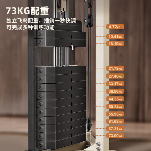 Meride Little Flying Bird Gantry Comprehensive Trainer Fitness Equipment Home Multifunctional All-in-one Machine Squat Bench Press Barbell Rack Professional Model + Austrian Bar + Stool + 100KG Bells Package Installation