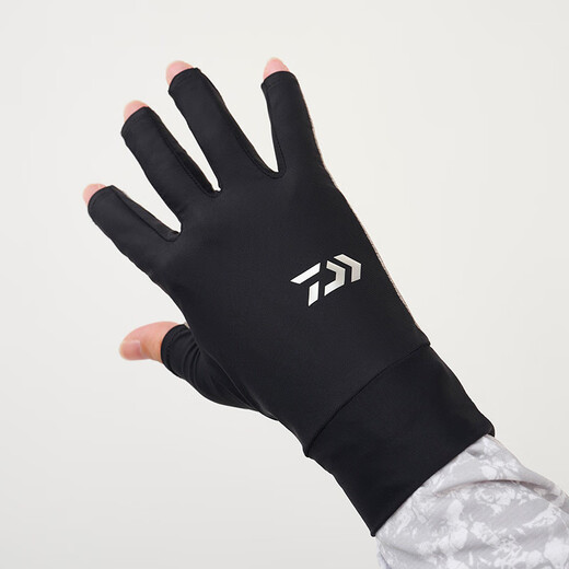 DAIWA 25 spring and summer DG-6725/6825 Fingerless cool fishing gloves quick-drying fingerless gloves DG-6725 3 fingers exposed black L