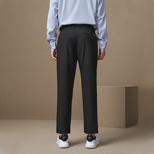 海澜之家（HLA）休闲裤男款轻商务时尚直筒裤子男夏季 黑色86 2XL 185/92A 推荐163~176斤