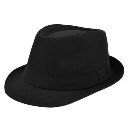 Xinuobaidi fashion top hat solid color jazz hat men's British gentleman hat women's versatile casual sunshade hat for all seasons black one size