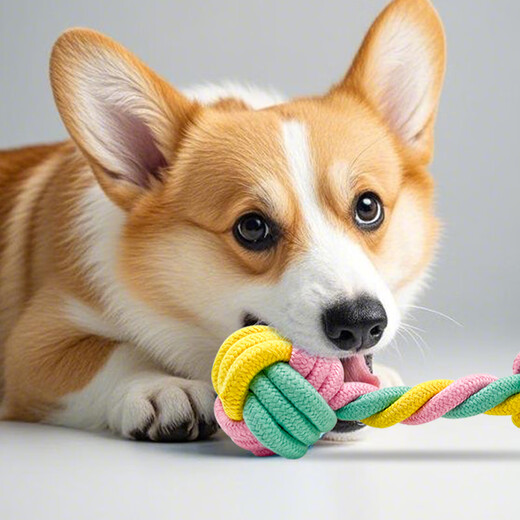 ZanChong Macaron Cotton Knot Dumbbell Ring Set Pet Supplies Puppies and Dog Toys Resistant to Bite and Molar for Self-pleasure