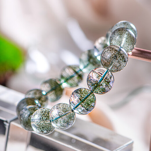 Aitkel Natural Brazilian Green Ghost Cornucopia Bracelet Transfer Beads Birthday 520 Valentine's Day Gifts for Boy and Girl Friends Boutique Grade Starry Thousand Layers Green Ghost-7mm